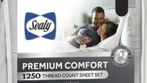 Example of Sealy-branded 1250 thread count sheets referenced in the class action settlement